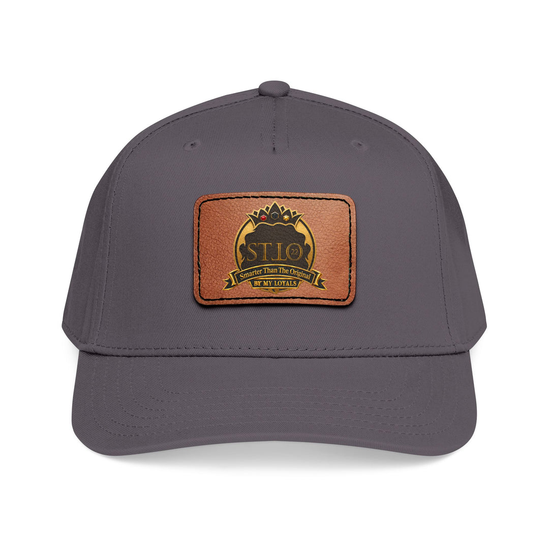 Leather Patch Baseball Cap — Vintage Outdoor Logo Mid-Profile Hat
