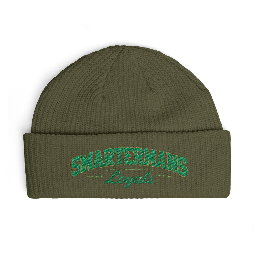 Cuff Beanie — "Smarterman's Loyals" Embroidered Rib Knit Hat