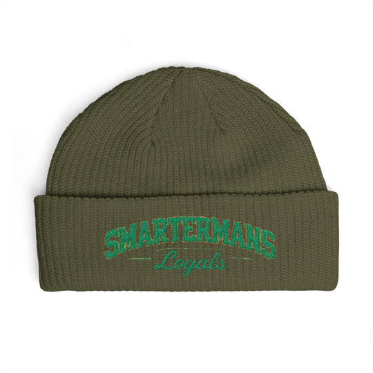 Cuff Beanie — "Smarterman's Loyals" Embroidered Rib Knit Hat