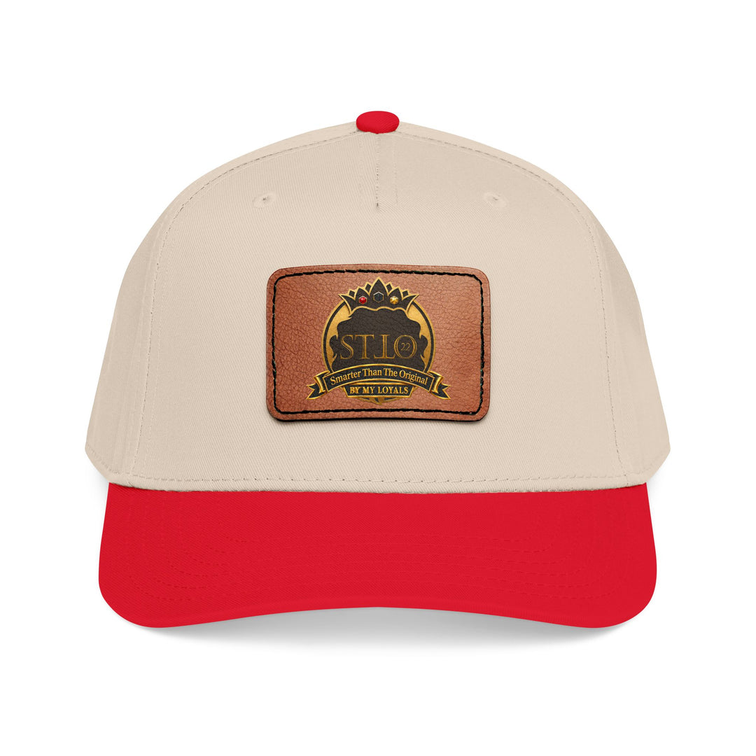 Leather Patch Baseball Cap — Vintage Outdoor Logo Mid-Profile Hat