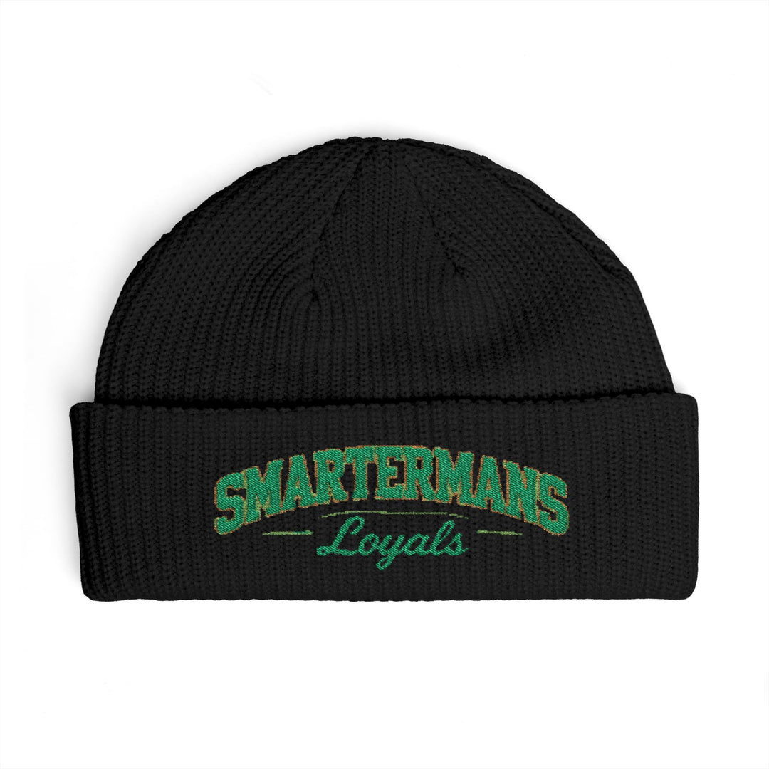 Cuff Beanie — "Smarterman's Loyals" Embroidered Rib Knit Hat