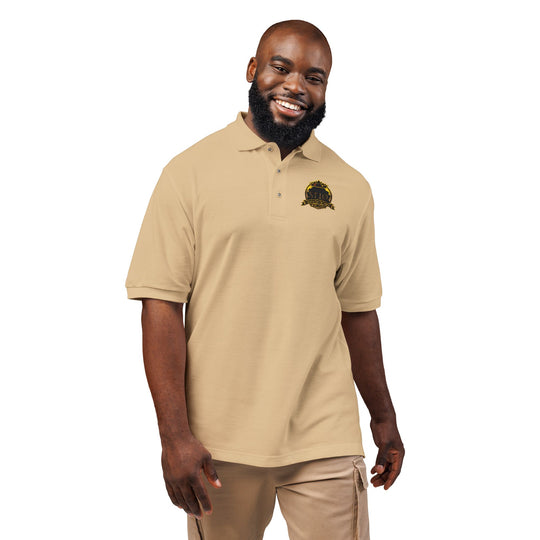 Embroidered Sunflower Crest Polo Shirt