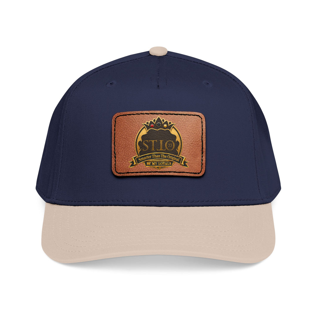Leather Patch Baseball Cap — Vintage Outdoor Logo Mid-Profile Hat