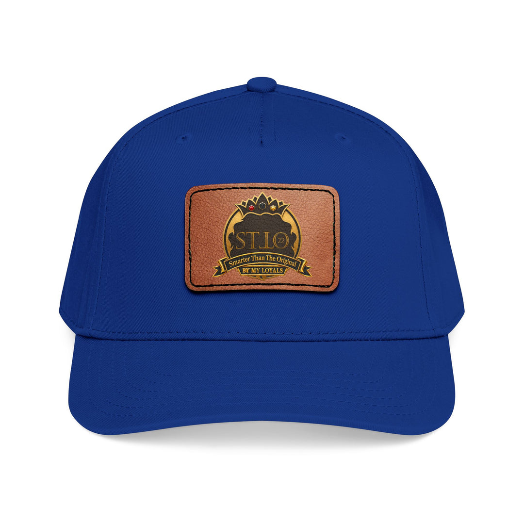 Leather Patch Baseball Cap — Vintage Outdoor Logo Mid-Profile Hat