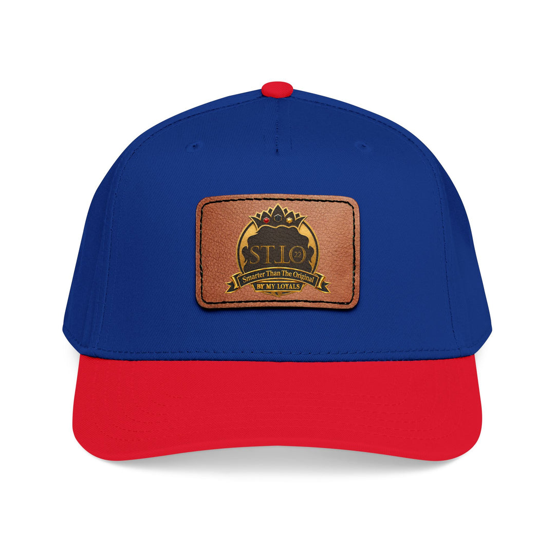 Leather Patch Baseball Cap — Vintage Outdoor Logo Mid-Profile Hat