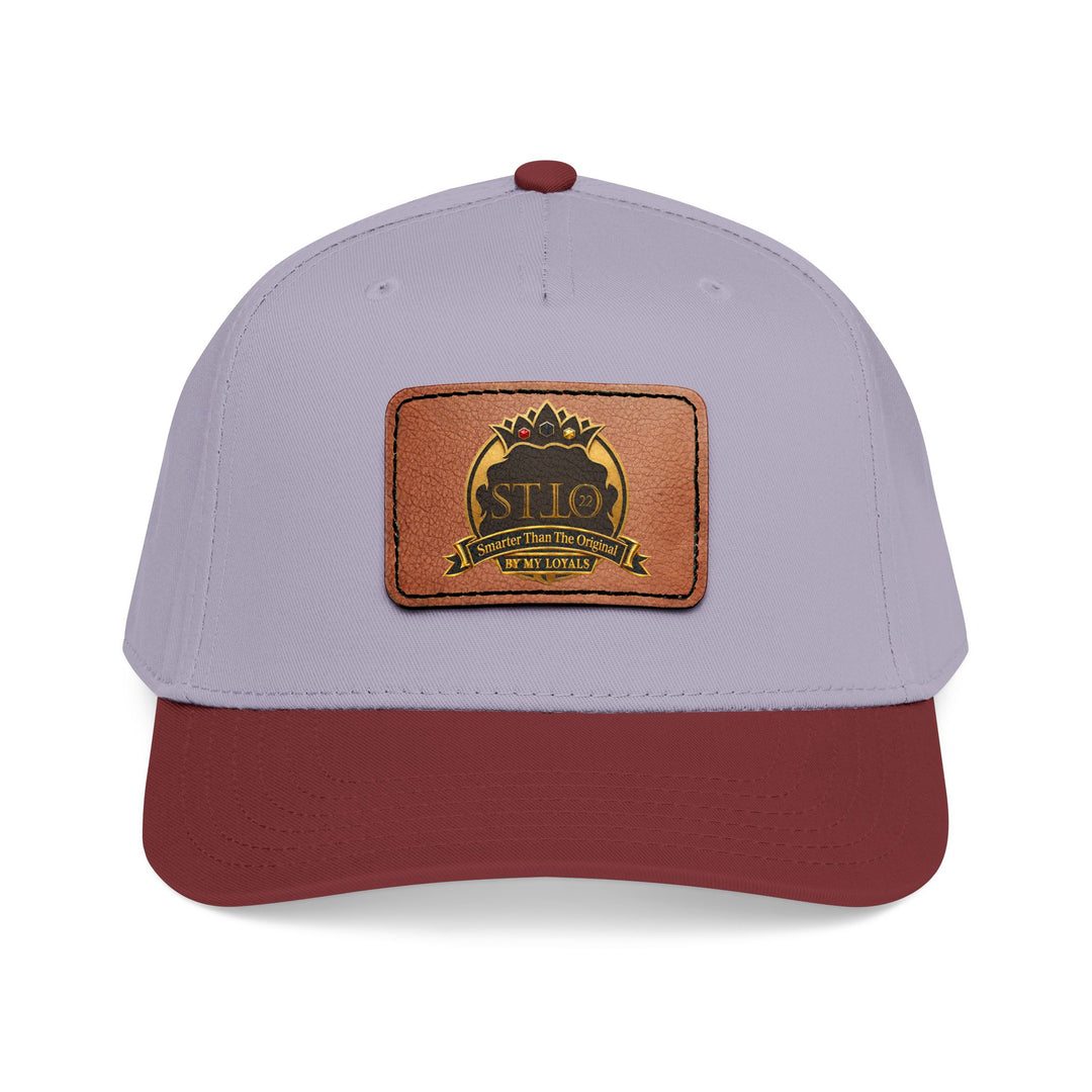 Leather Patch Baseball Cap — Vintage Outdoor Logo Mid-Profile Hat