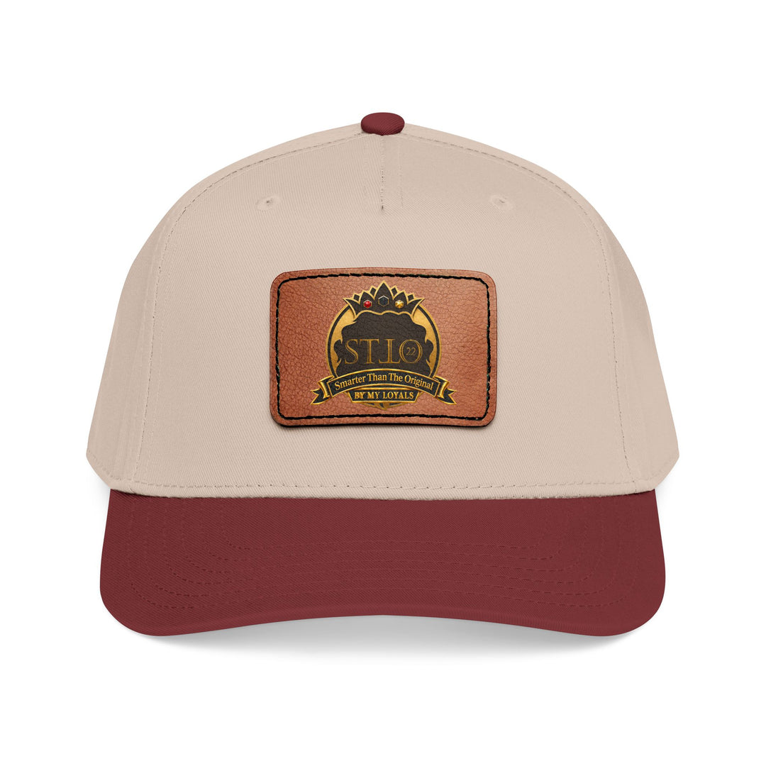 Leather Patch Baseball Cap — Vintage Outdoor Logo Mid-Profile Hat