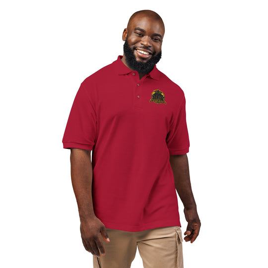 Embroidered Sunflower Crest Polo Shirt