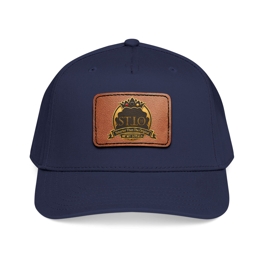 Leather Patch Baseball Cap — Vintage Outdoor Logo Mid-Profile Hat