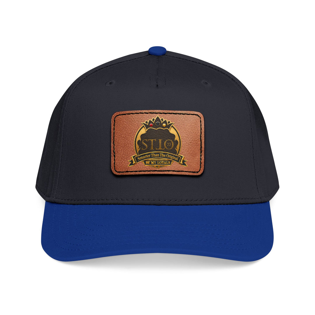 Leather Patch Baseball Cap — Vintage Outdoor Logo Mid-Profile Hat