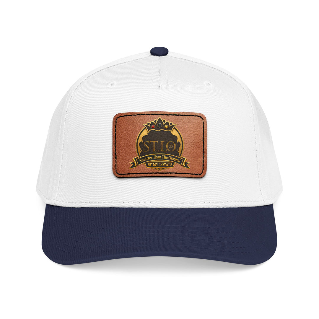 Leather Patch Baseball Cap — Vintage Outdoor Logo Mid-Profile Hat
