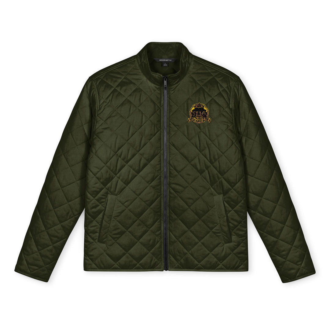 Quilted Jacket — Embroidered Gold Crest Men's Full-Zip