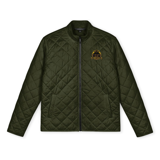 Quilted Jacket — Embroidered Gold Crest Men's Full-Zip
