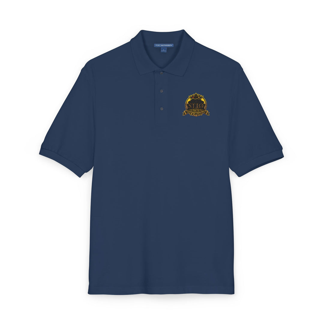 Embroidered Sunflower Crest Polo Shirt