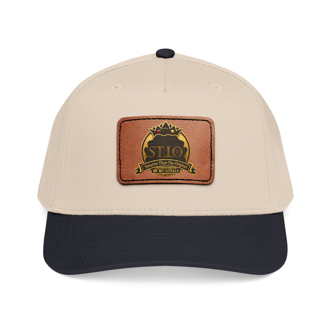 Leather Patch Baseball Cap — Vintage Outdoor Logo Mid-Profile Hat
