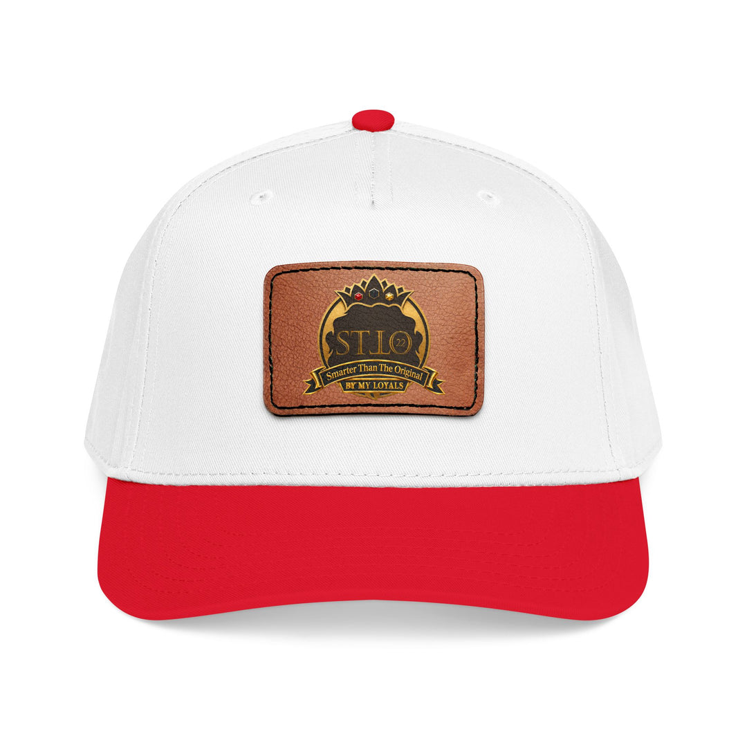 Leather Patch Baseball Cap — Vintage Outdoor Logo Mid-Profile Hat