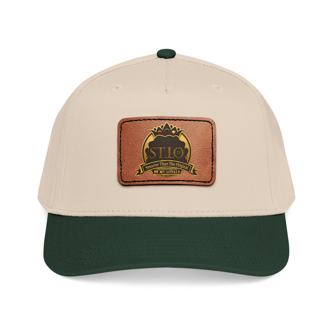Leather Patch Baseball Cap — Vintage Outdoor Logo Mid-Profile Hat