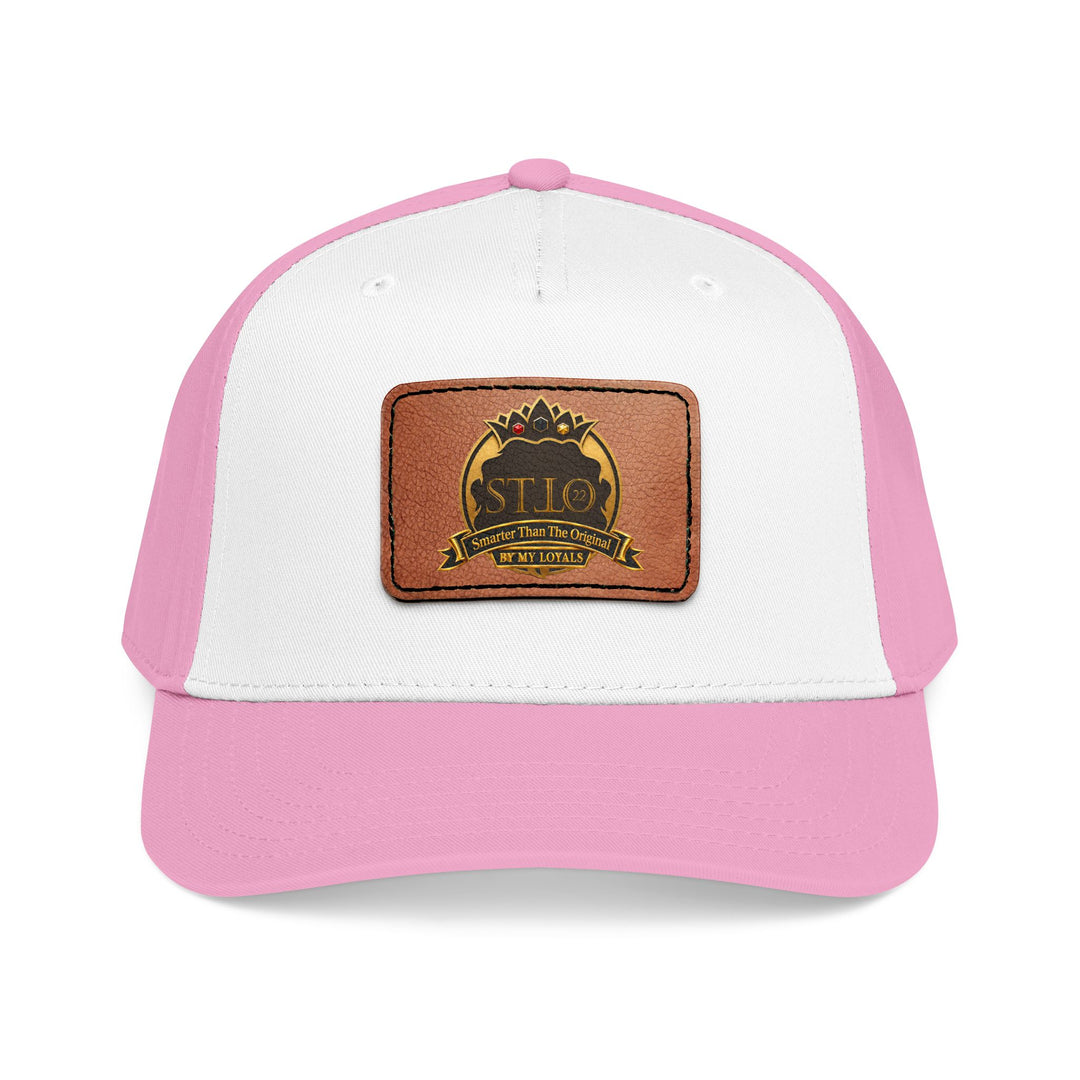 Leather Patch Baseball Cap — Vintage Outdoor Logo Mid-Profile Hat