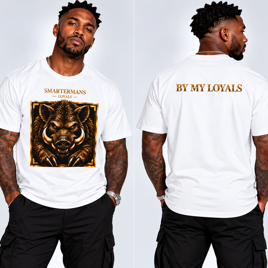Wild Boar Graphic T-Shirt — "By My Loyals" Back Print