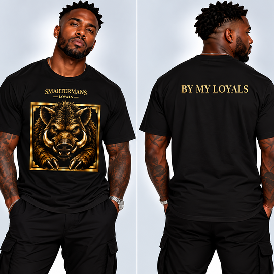 Wild Boar Graphic T-Shirt — "By My Loyals" Back Print