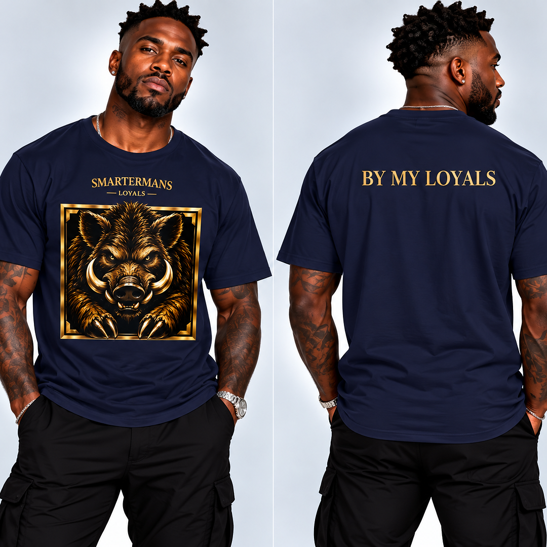 Wild Boar Graphic T-Shirt — "By My Loyals" Back Print