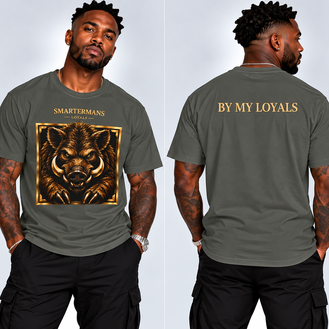 Wild Boar Graphic T-Shirt — "By My Loyals" Back Print