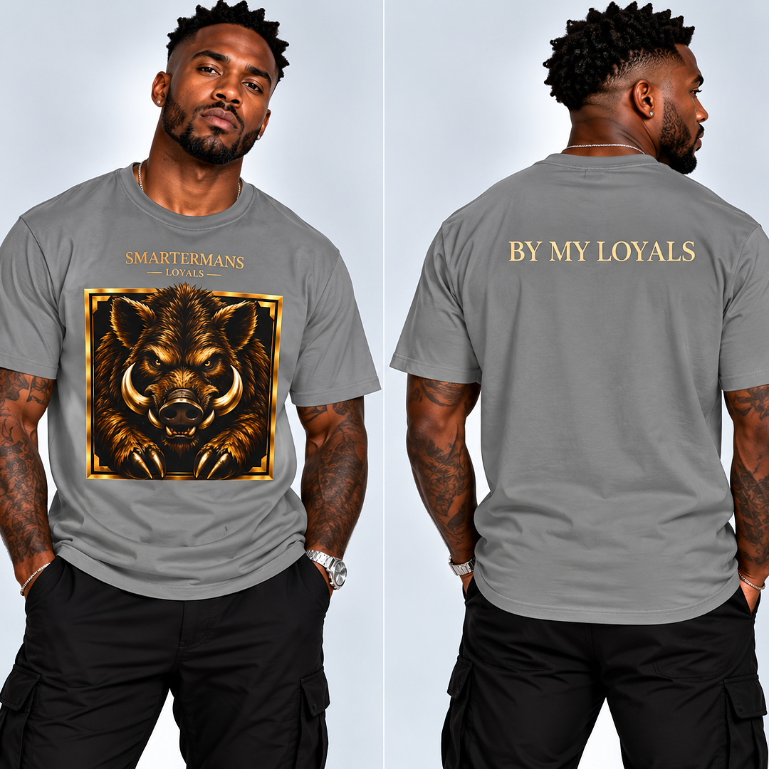 Wild Boar Graphic T-Shirt — "By My Loyals" Back Print