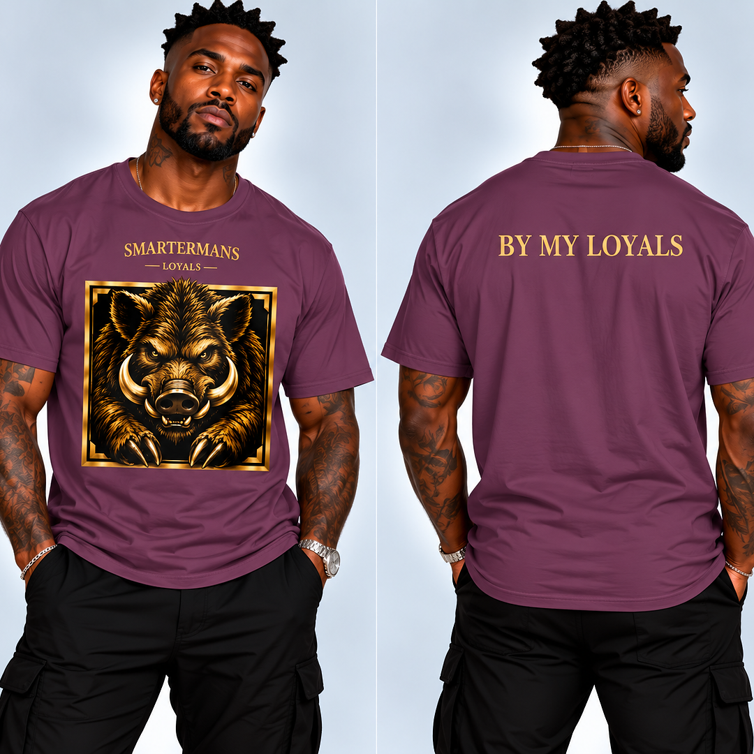 Wild Boar Graphic T-Shirt — "By My Loyals" Back Print