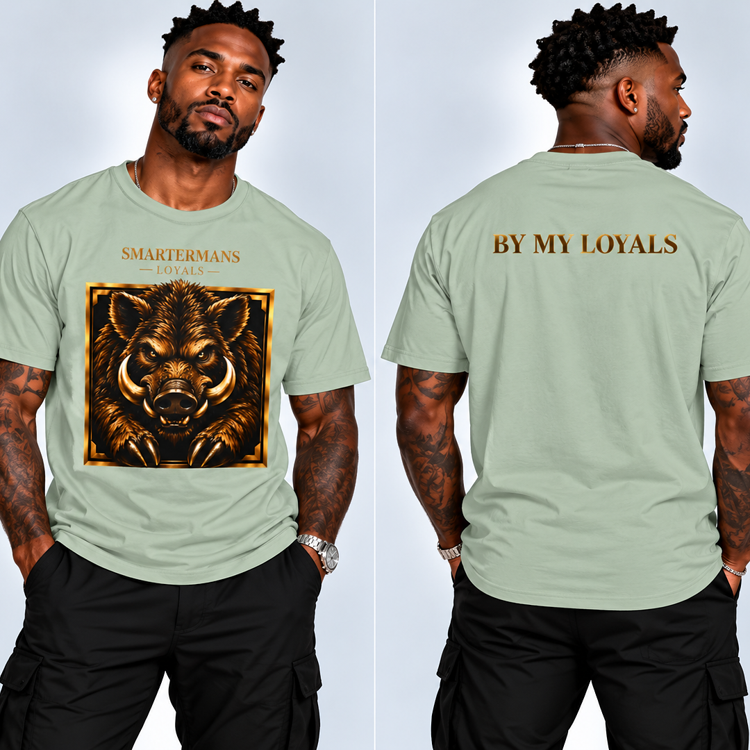 Wild Boar Graphic T-Shirt — "By My Loyals" Back Print