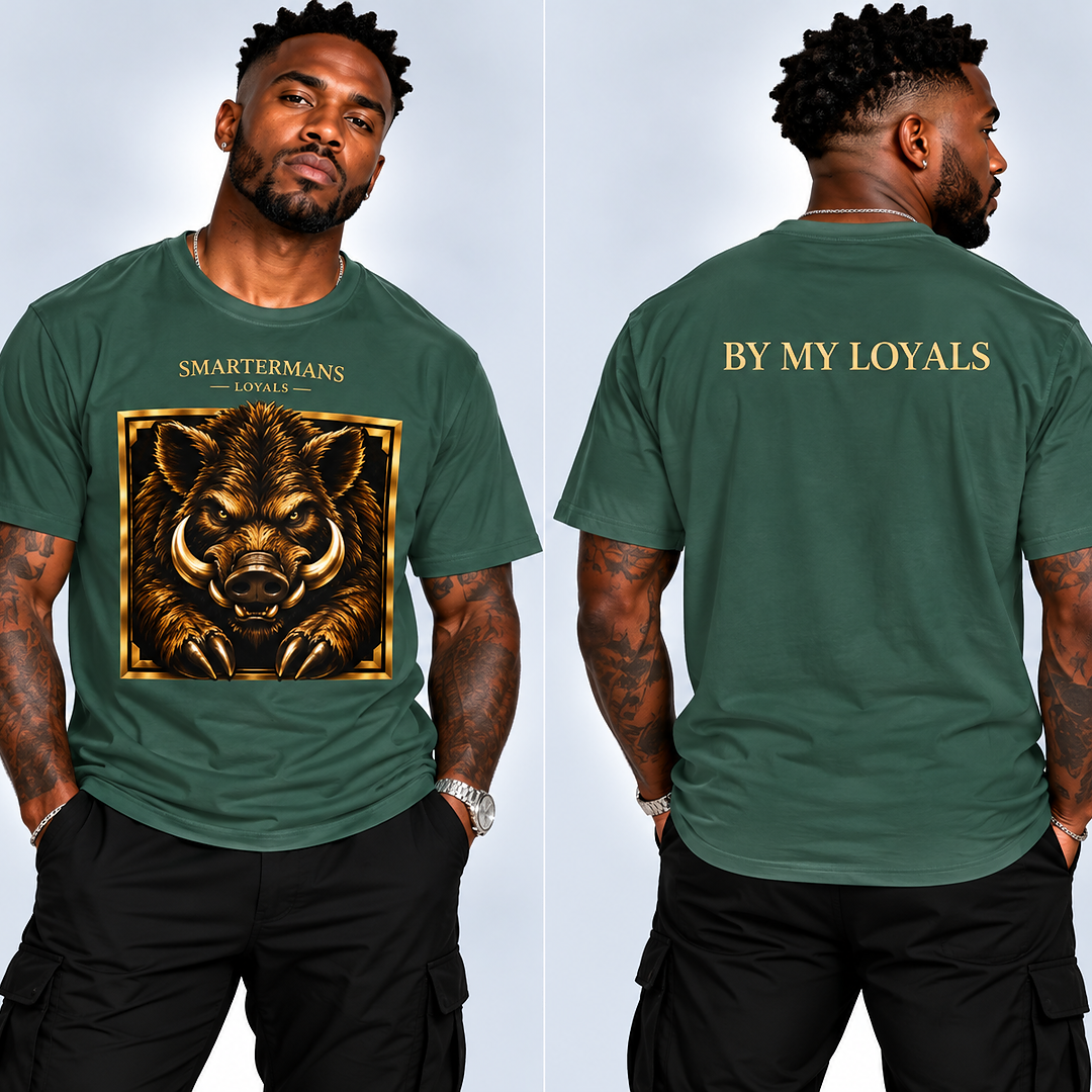 Wild Boar Graphic T-Shirt — "By My Loyals" Back Print