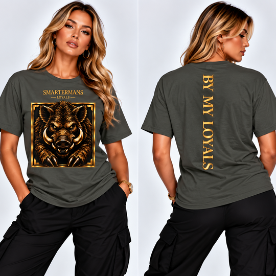 Wild Boar Graphic T-Shirt — "By My Loyals" Back Print