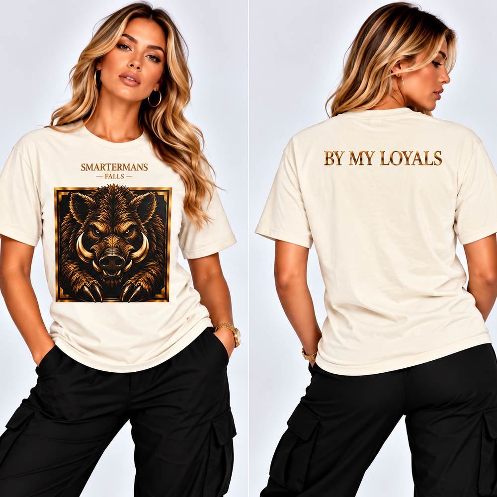 Wild Boar Graphic T-Shirt — "By My Loyals" Back Print