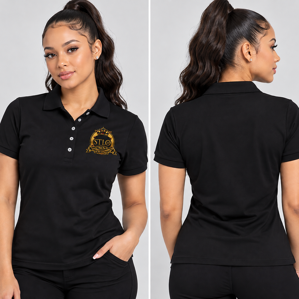 Women’s Polo Shirt — Gold Crest Logo Embroidered Tee