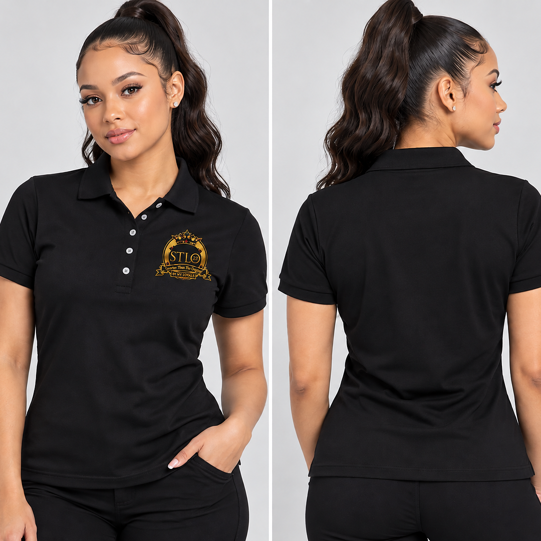 Women’s Polo Shirt — Gold Crest Logo Embroidered Tee