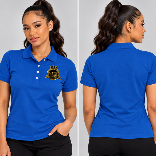 Women’s Polo Shirt — Gold Crest Logo Embroidered Tee