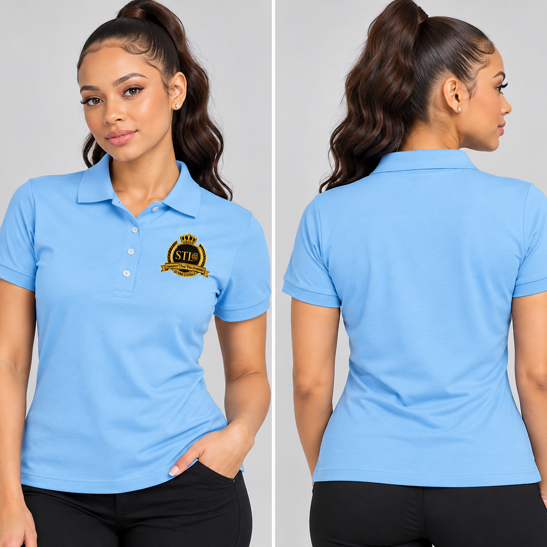 Women’s Polo Shirt — Gold Crest Logo Embroidered Tee