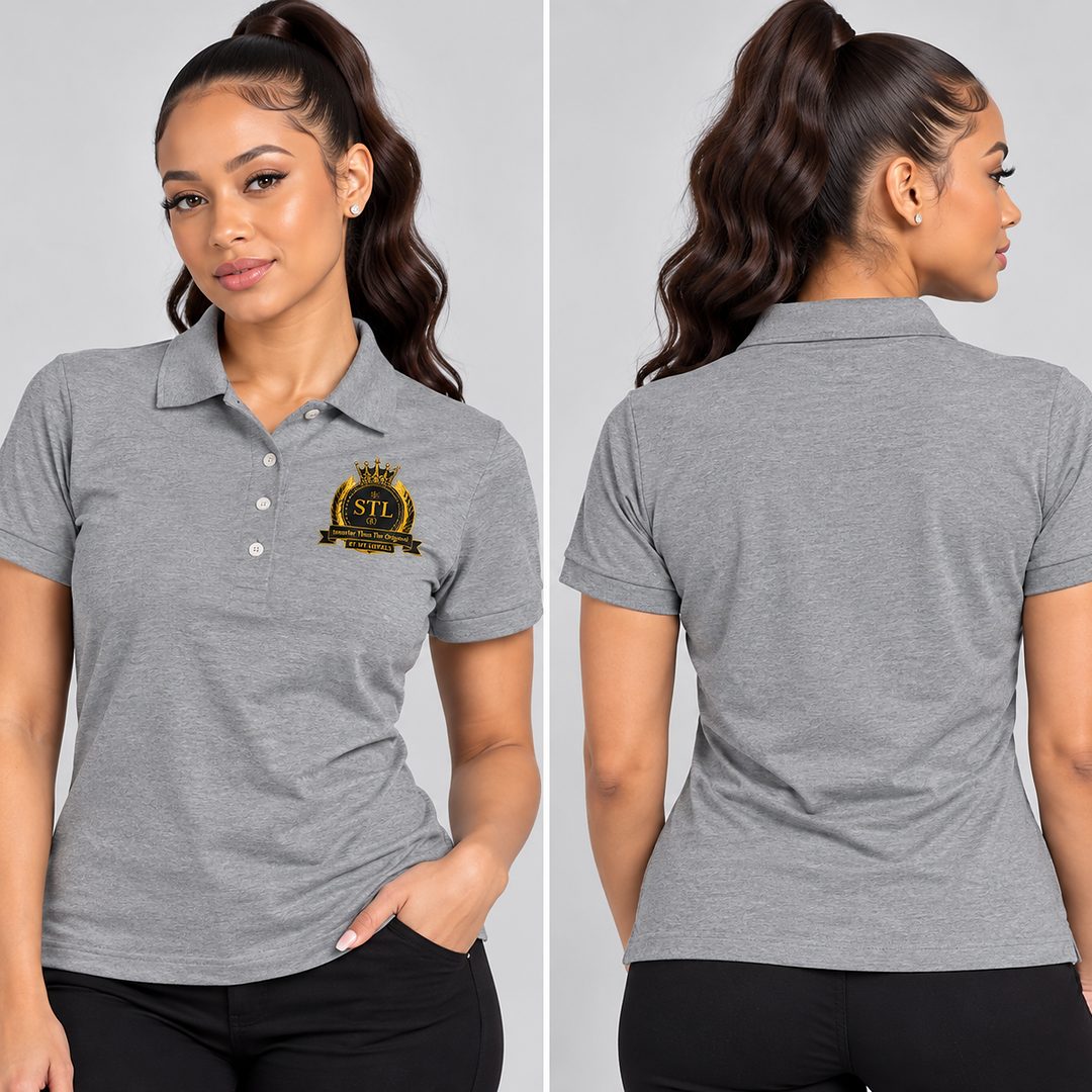 Women’s Polo Shirt — Gold Crest Logo Embroidered Tee