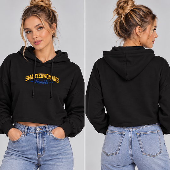 Cropped Hoodie — "Small Town Vibes" Humble Graphic