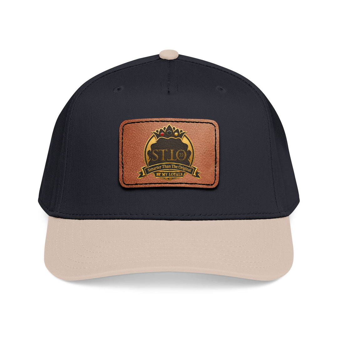 Leather Patch Baseball Cap — Vintage Outdoor Logo Mid-Profile Hat