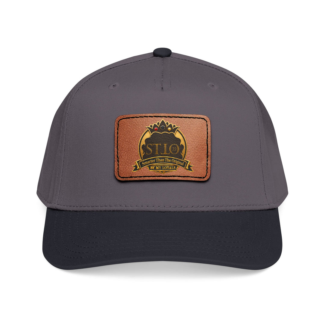Leather Patch Baseball Cap — Vintage Outdoor Logo Mid-Profile Hat