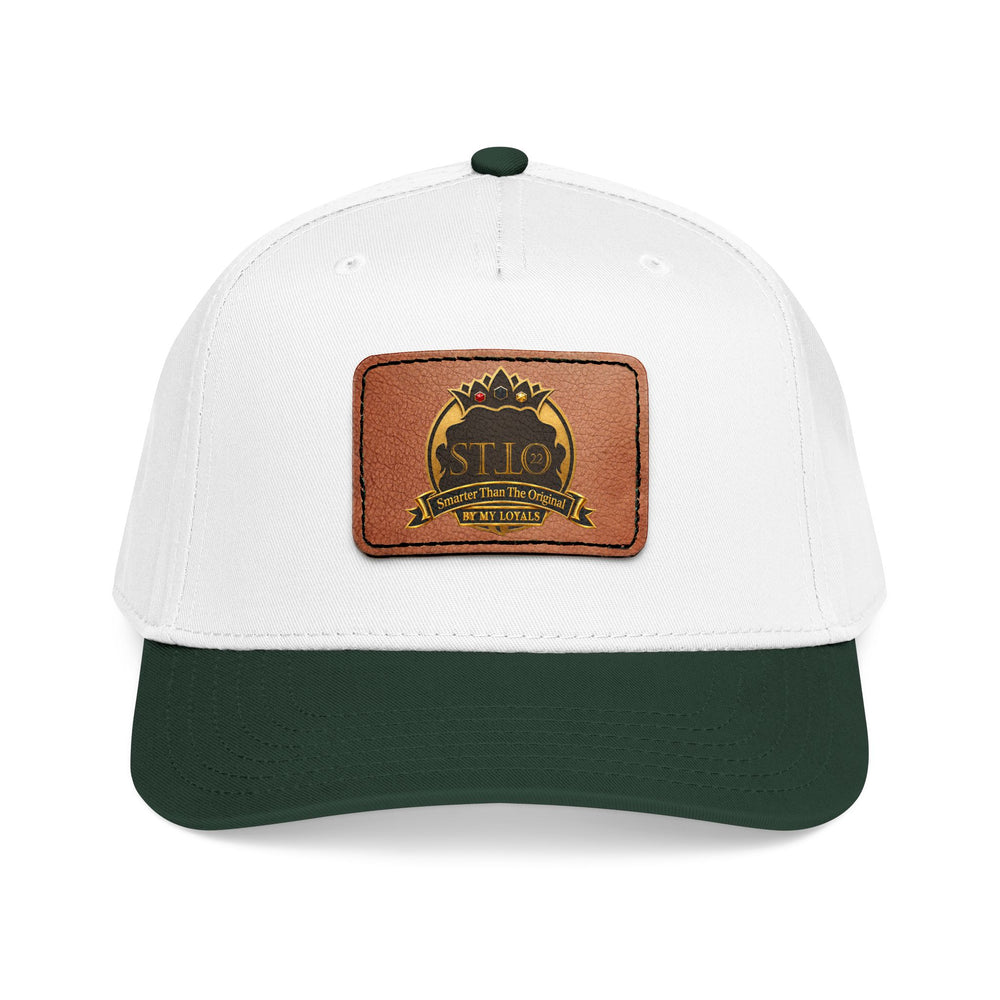 Leather Patch Baseball Cap — Vintage Outdoor Logo Mid-Profile Hat