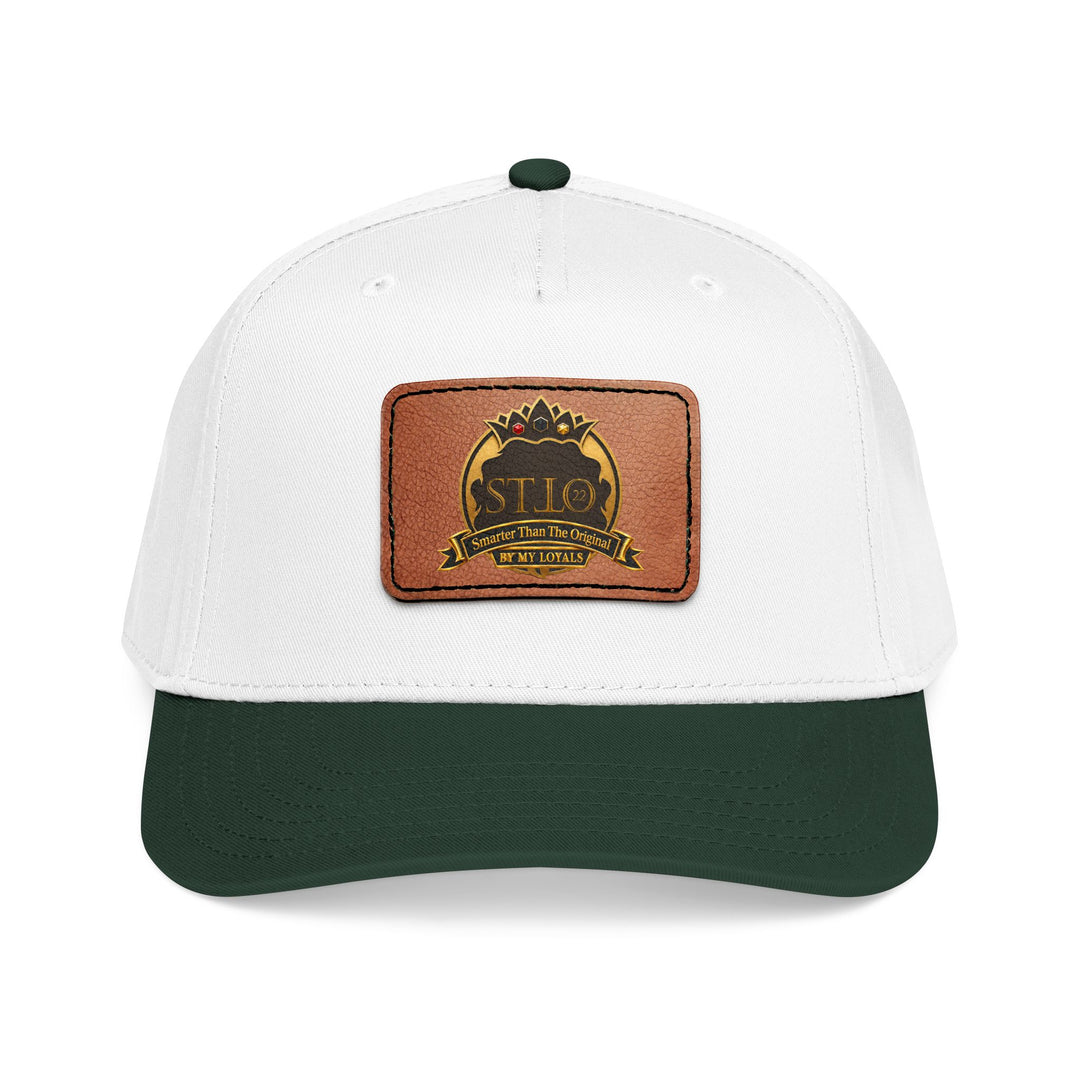 Leather Patch Baseball Cap — Vintage Outdoor Logo Mid-Profile Hat