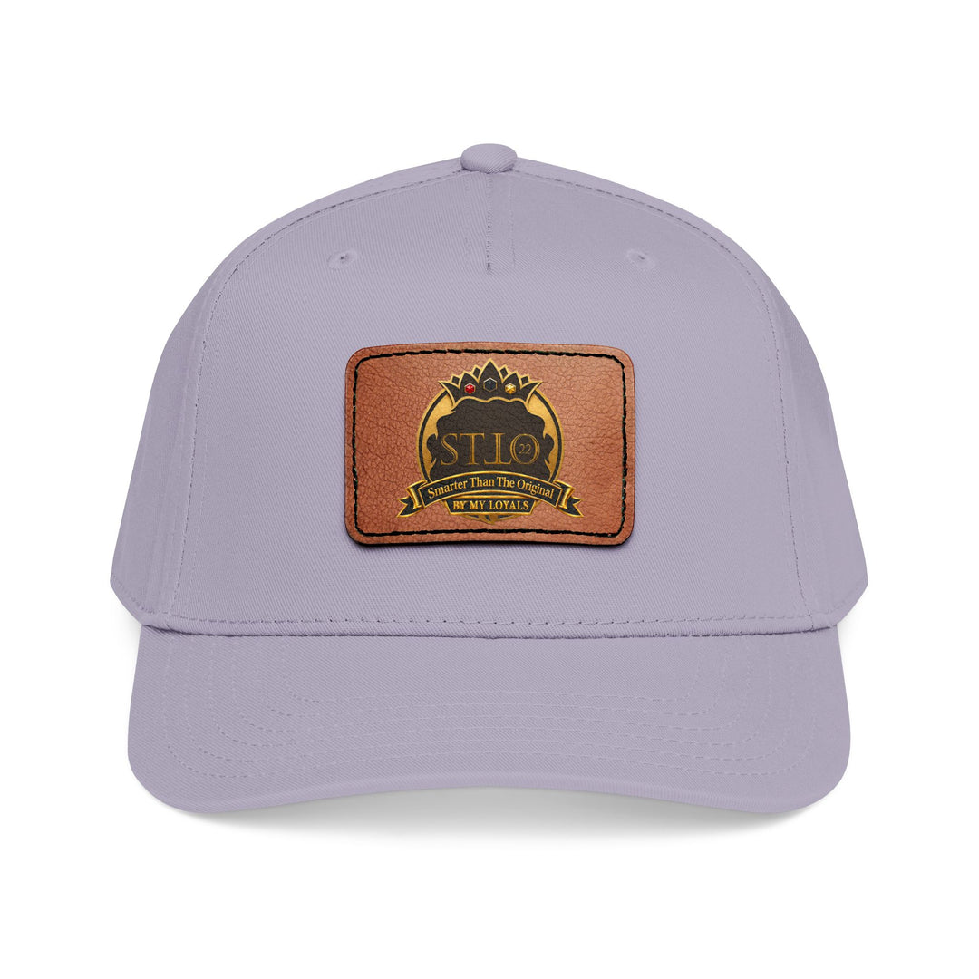 Leather Patch Baseball Cap — Vintage Outdoor Logo Mid-Profile Hat