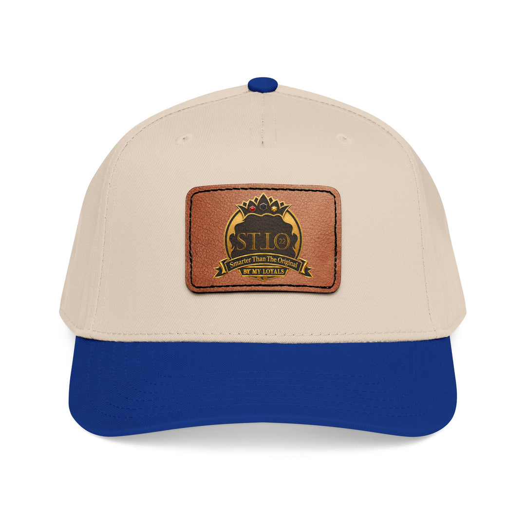 Leather Patch Baseball Cap — Vintage Outdoor Logo Mid-Profile Hat
