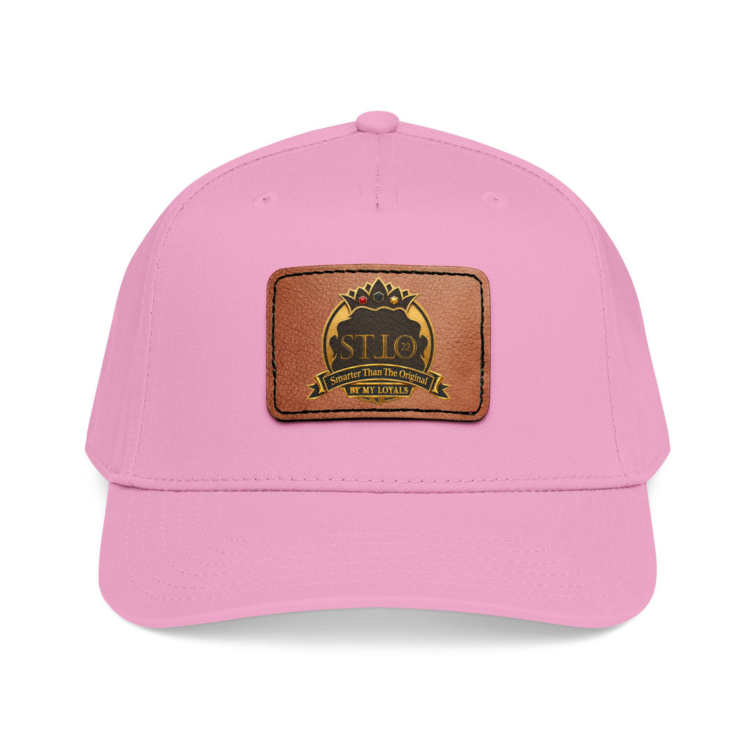 Leather Patch Baseball Cap — Vintage Outdoor Logo Mid-Profile Hat