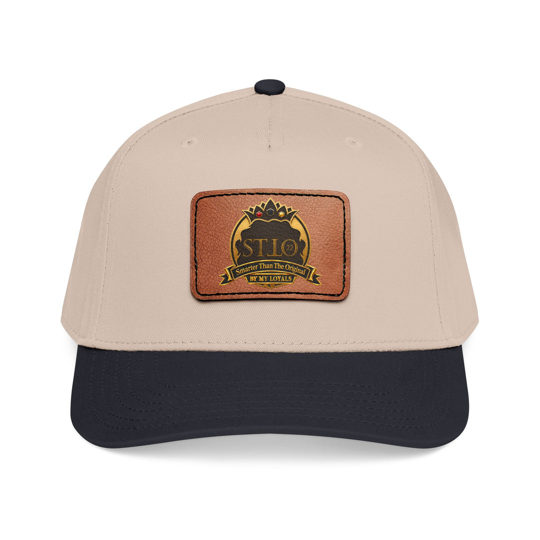 Leather Patch Baseball Cap — Vintage Outdoor Logo Mid-Profile Hat
