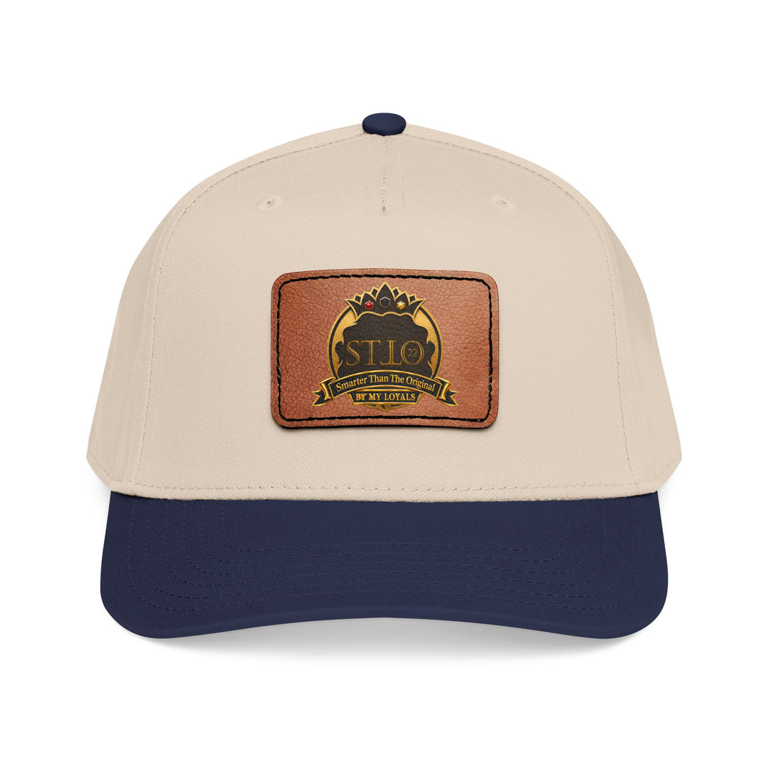 Leather Patch Baseball Cap — Vintage Outdoor Logo Mid-Profile Hat