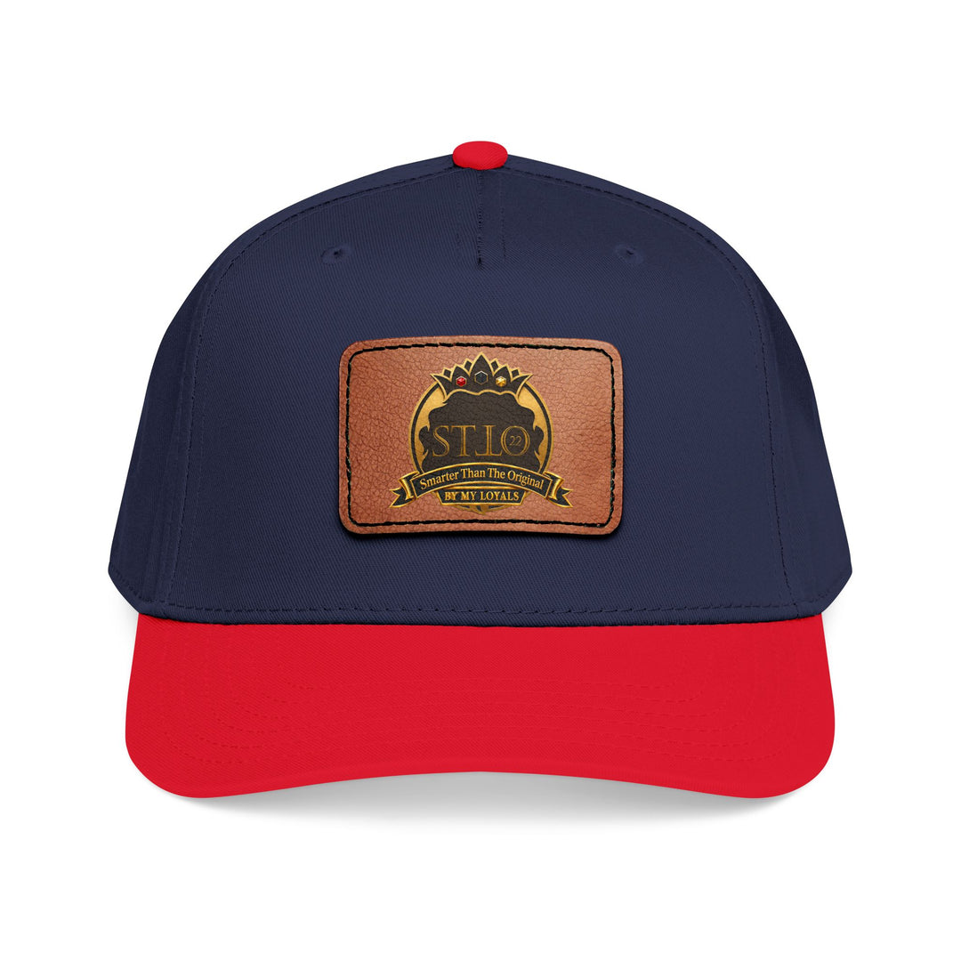 Leather Patch Baseball Cap — Vintage Outdoor Logo Mid-Profile Hat