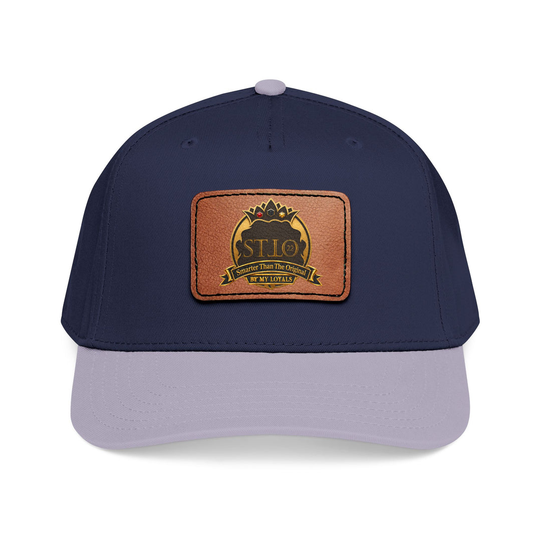 Leather Patch Baseball Cap — Vintage Outdoor Logo Mid-Profile Hat