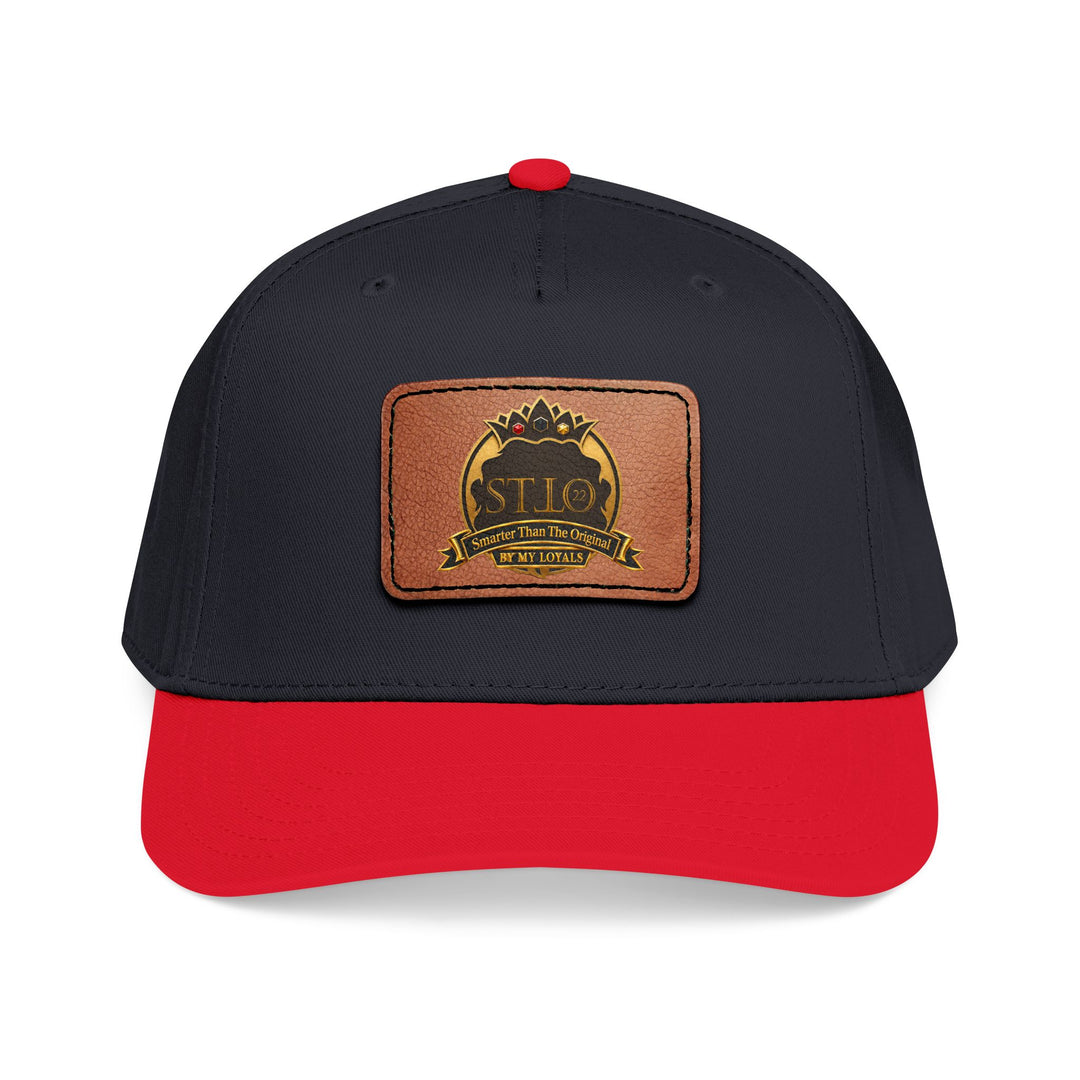 Leather Patch Baseball Cap — Vintage Outdoor Logo Mid-Profile Hat